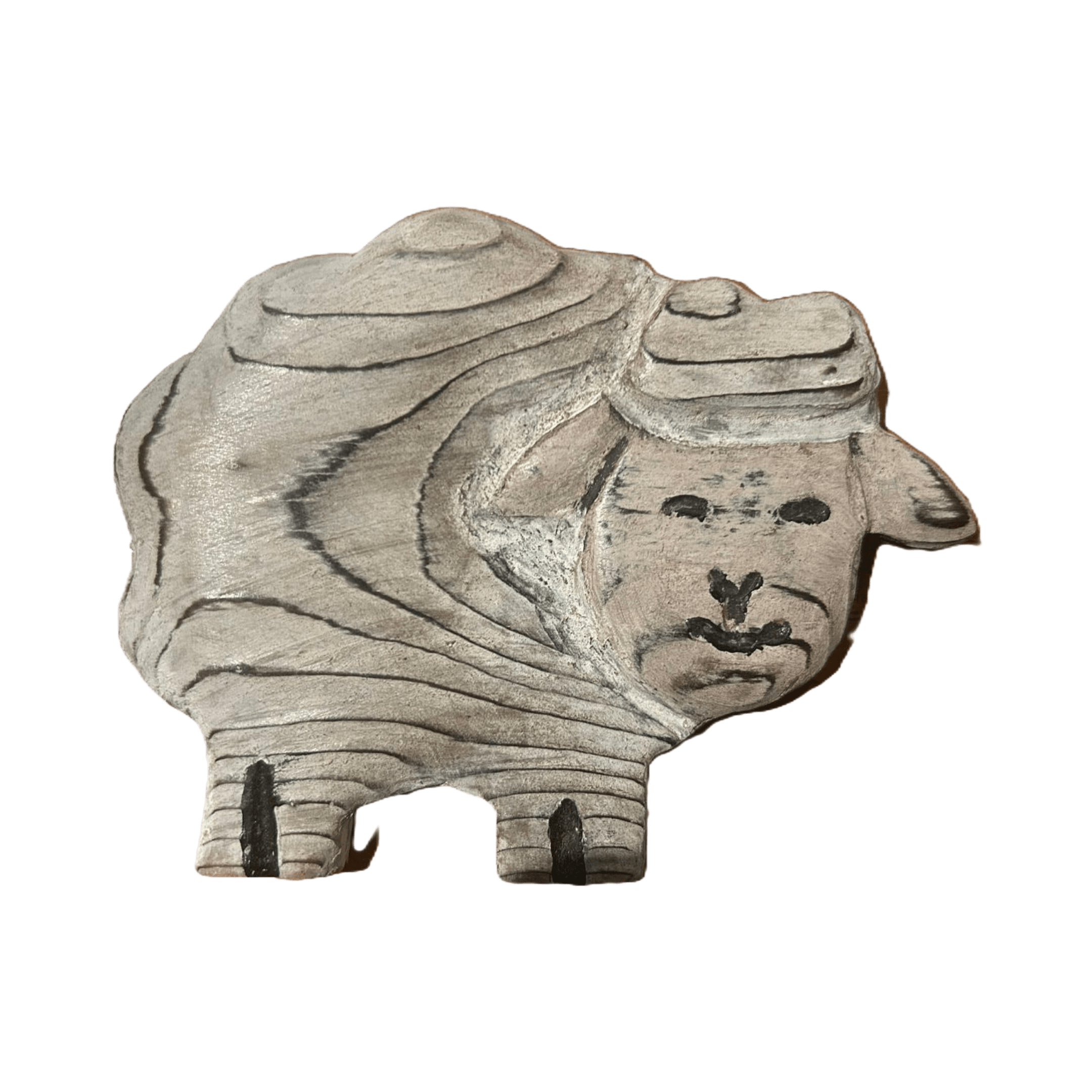 Hand Carved Sheep Wall Plaque