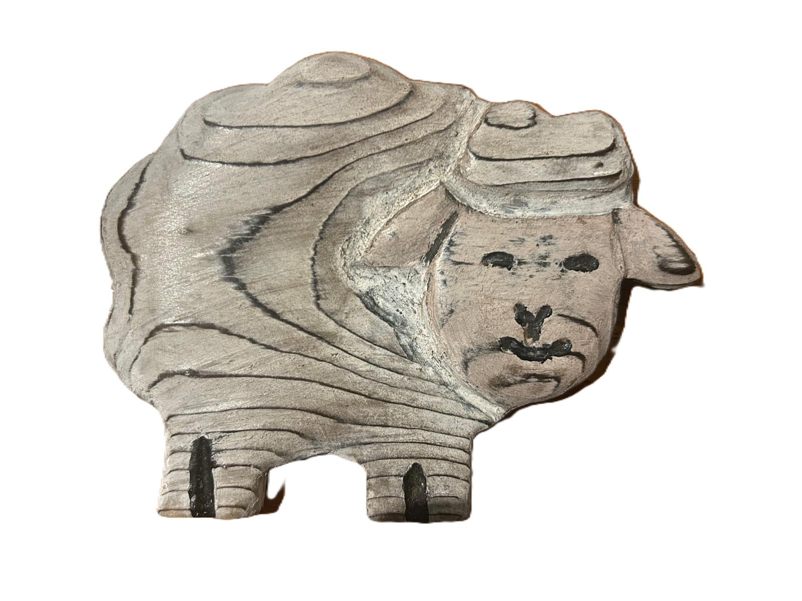 Hand Carved Sheep Wall Plaque